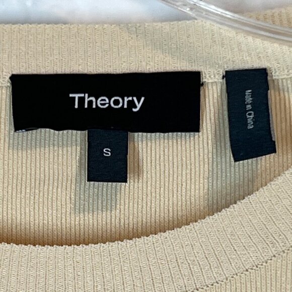 Theory Tunic Top Sweater Ivory Bell Sleeve Minimalist Small - Picture 9 of 10